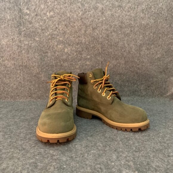 Timberland Green Leather Boys Youth Suede Lace Up Ankle Boots - Picture 3 of 10